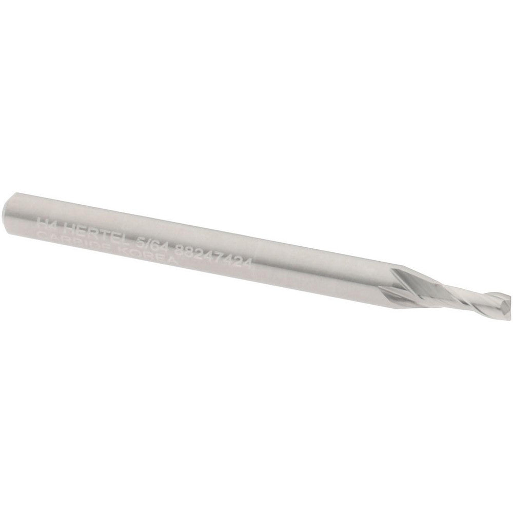 Hertel 88247424 Square End Mill 5/64" Dia, 3/16" LOC, 2 Flute, Solid Carbide