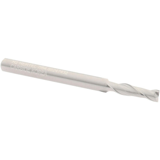 Hertel 88247432 Square End Mill 7/64" Dia, 3/8" LOC, 2 Flute, Solid Carbide