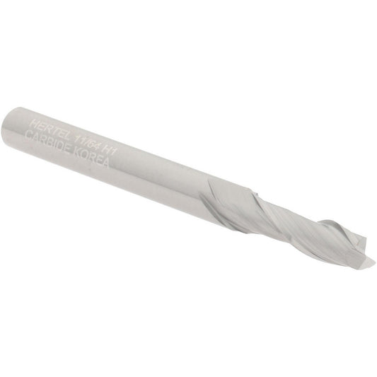 Hertel 88247457 Square End Mill 11/64" Dia, 9/16" LOC, 2 Flute, Solid Carbide