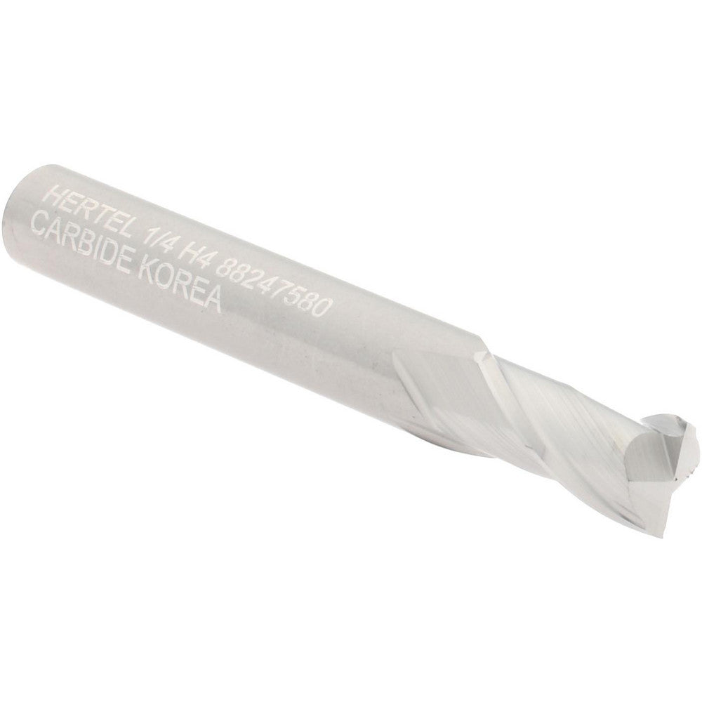 Hertel 88247580 Square End Mill 1/4" Dia, 1/2" LOC, 2 Flute, Solid Carbide