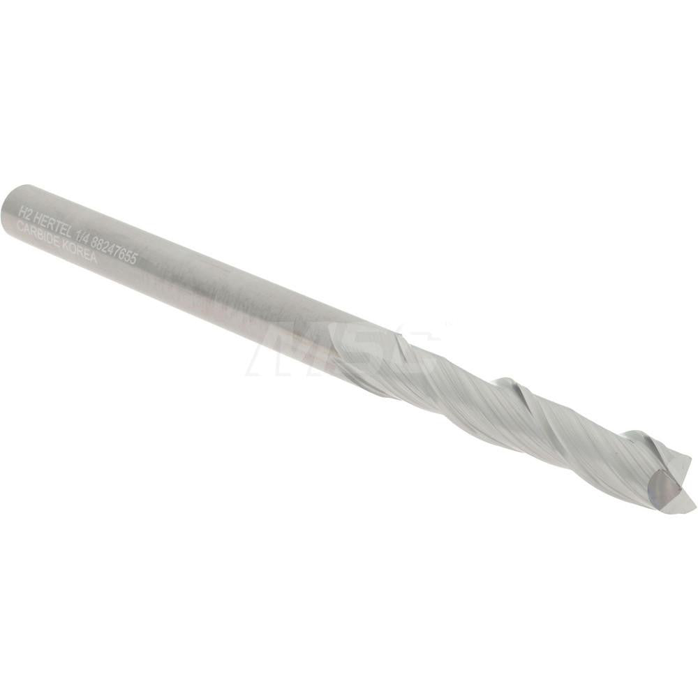 Hertel 88247655 Square End Mill 1/4" Dia, 1-1/2" LOC, 2 Flute, Solid Carbide