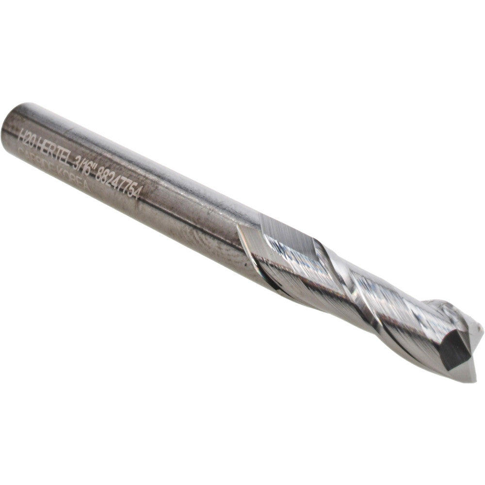 Hertel 88247754 Square End Mill 3/16" Dia, 5/8" LOC, 2 Flute, Solid Carbide