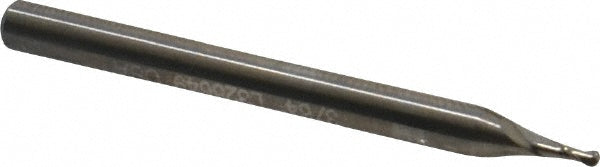 Hertel E599924479 Ball End Mill 3/64" Dia, 1/8" LOC, 2 Flute, Solid Carbide