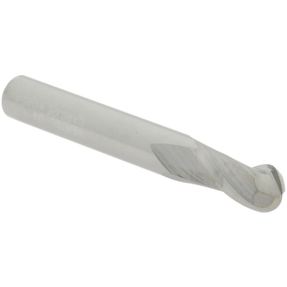 Hertel E599924497 Ball End Mill 1/4" Dia, 1/2" LOC, 2 Flute, Solid Carbide