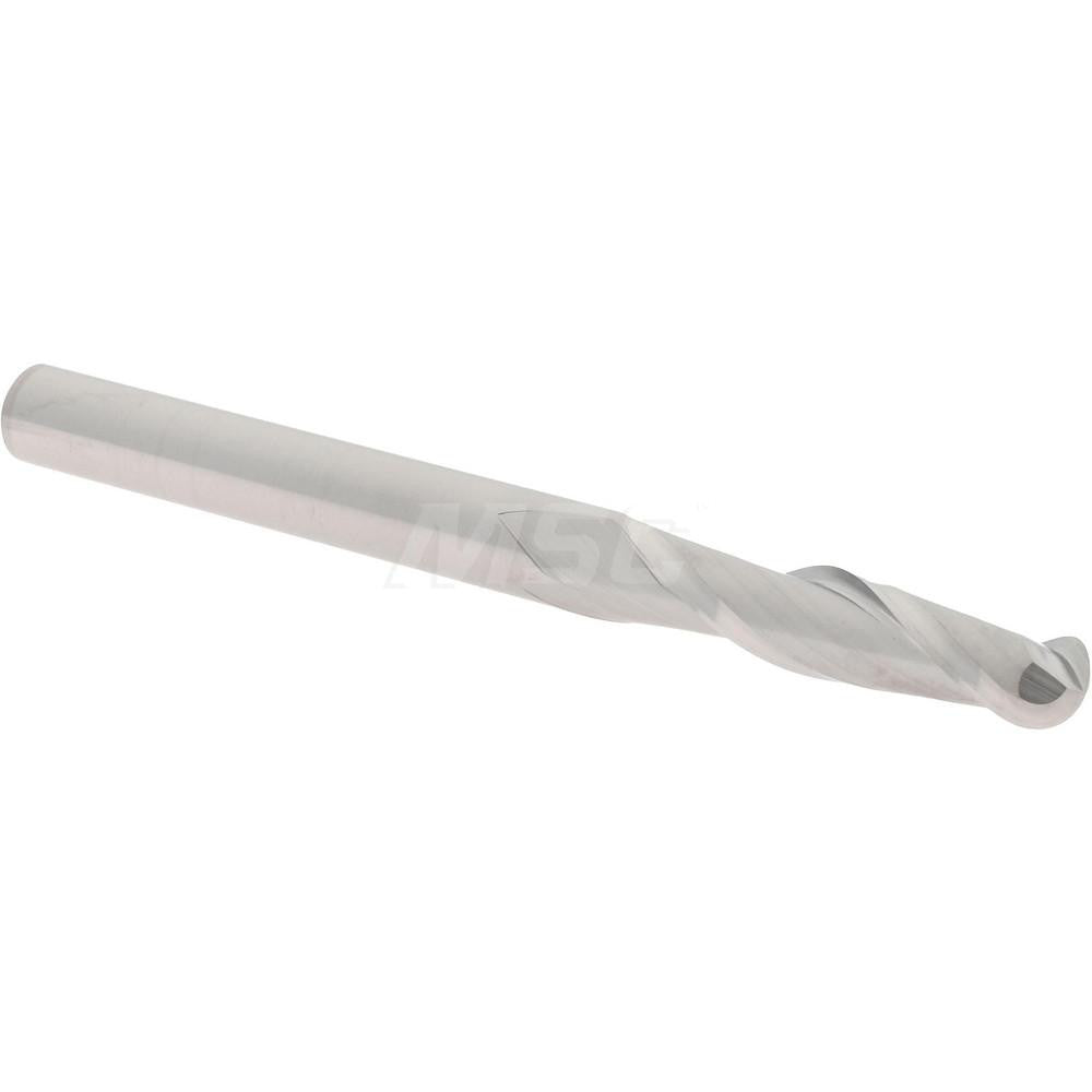 Hertel E5014016 Ball End Mill 1/4" Dia, 1-1/8" LOC, 2 Flute, Solid Carbide