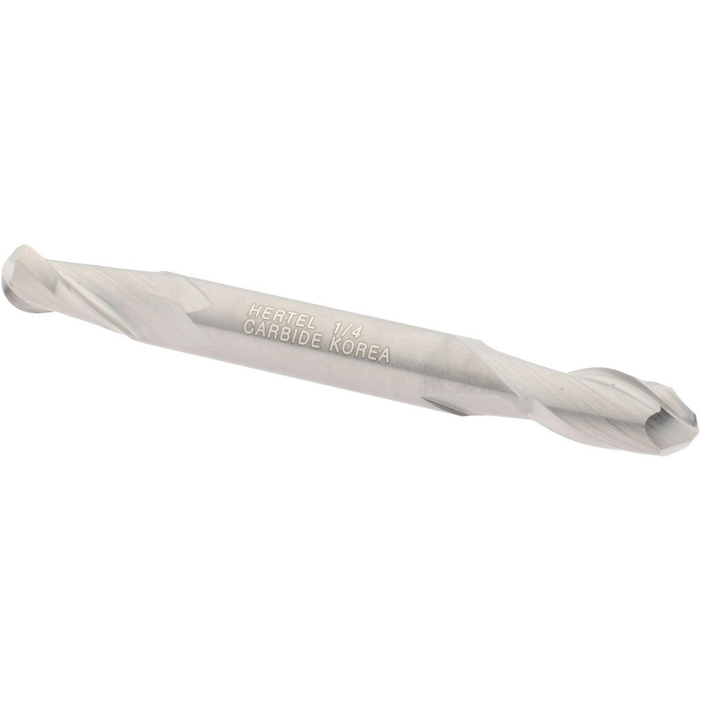 Hertel E5251016 Ball End Mill 1/4" Dia, 1/2" LOC, 2 Flute, Solid Carbide