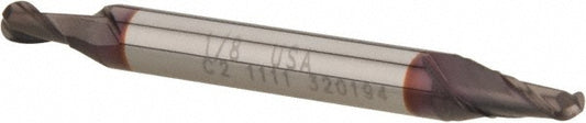 Hertel 88249628 Ball End Mill 1/8" Dia, 1/4" LOC, 2 Flute, Solid Carbide