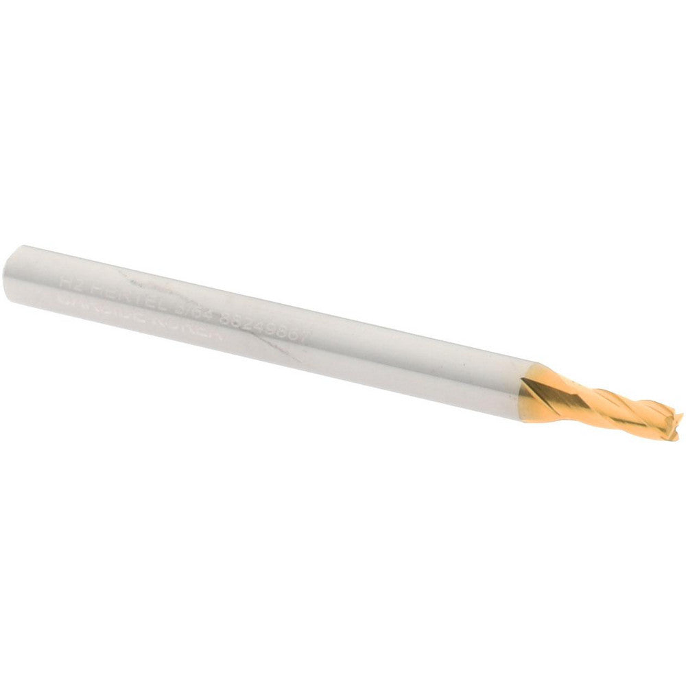 Hertel 88249867 Square End Mill 5/64" Dia, 3/16" LOC, 4 Flute, Solid Carbide