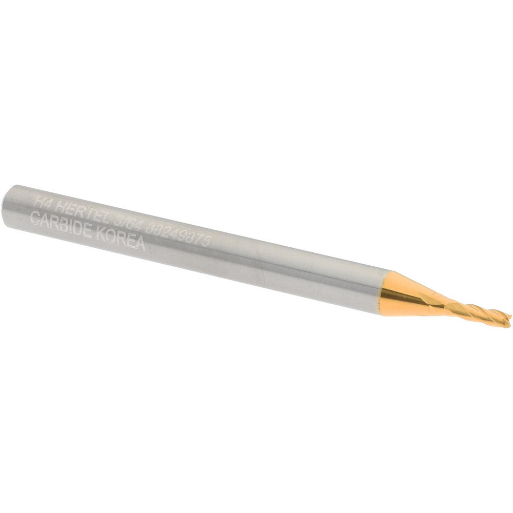 Hertel 88249875 Square End Mill 3/64" Dia, 9/64" LOC, 4 Flute, Solid Carbide