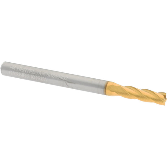 Hertel 88249883 Square End Mill 7/64" Dia, 3/8" LOC, 4 Flute, Solid Carbide