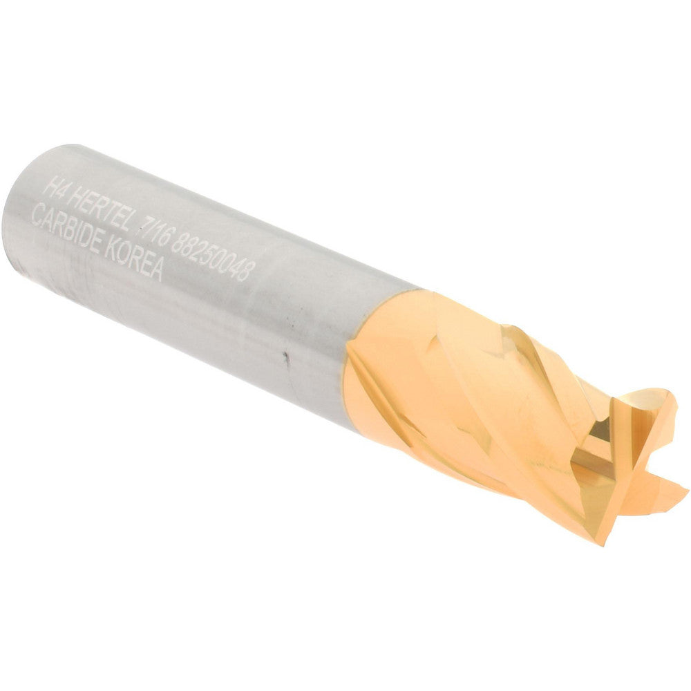 Hertel 88250048 Square End Mill 7/16" Dia, 5/8" LOC, 4 Flute, Solid Carbide