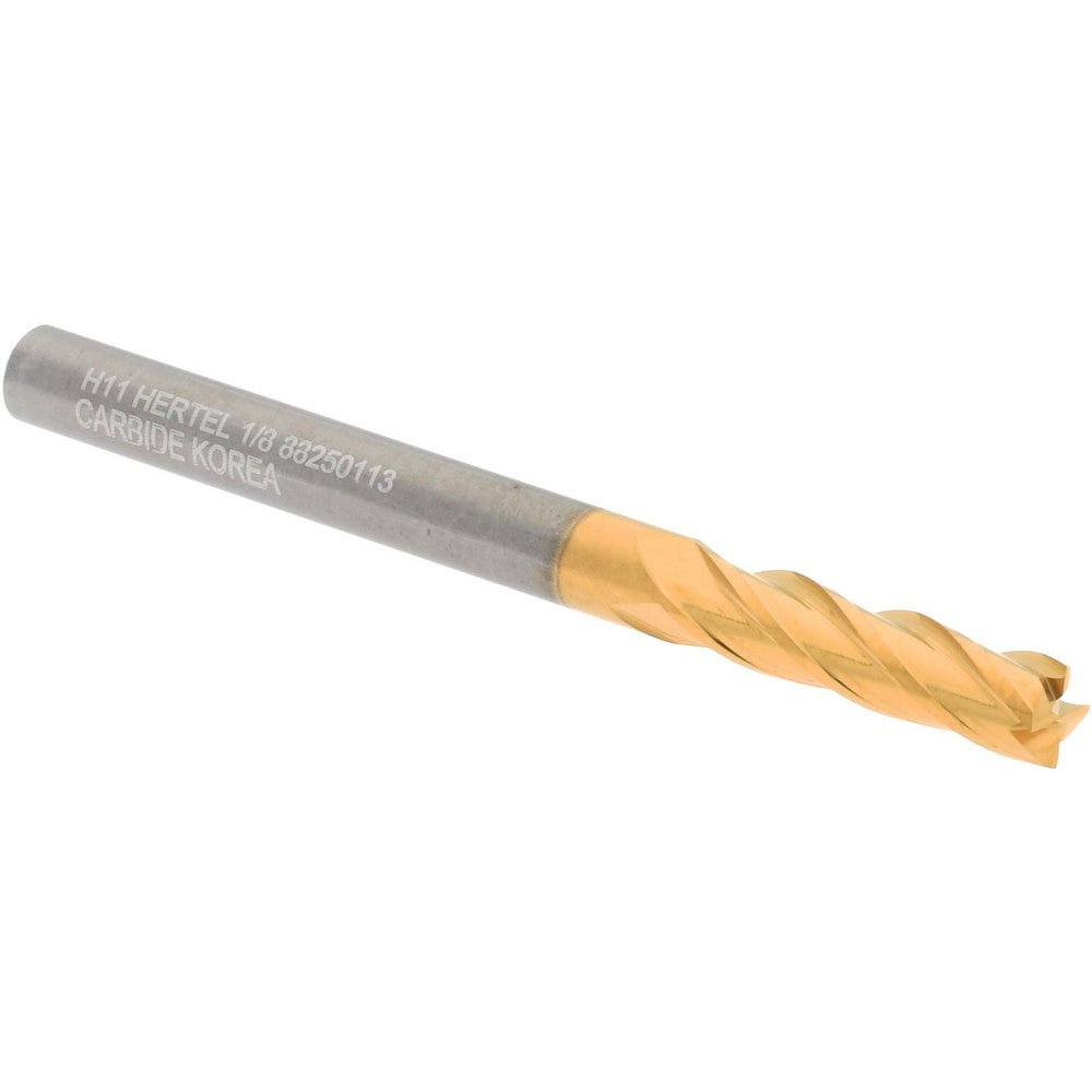 Hertel 88250113 Square End Mill 1/8" Dia, 1/2" LOC, 4 Flute, Solid Carbide