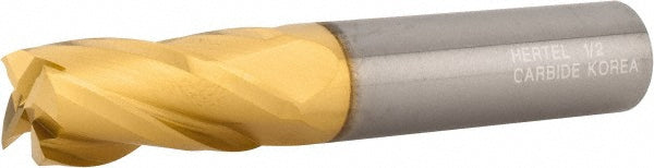 Hertel 88250287 Square End Mill 1/2" Dia, 1" LOC, 4 Flute, Solid Carbide