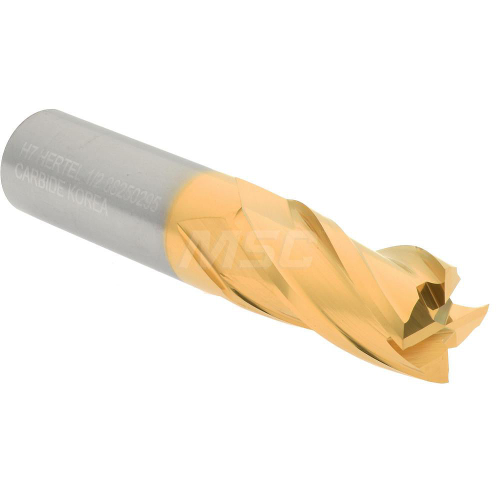 Hertel 88250295 Square End Mill 1/2" Dia, 1" LOC, 4 Flute, Solid Carbide