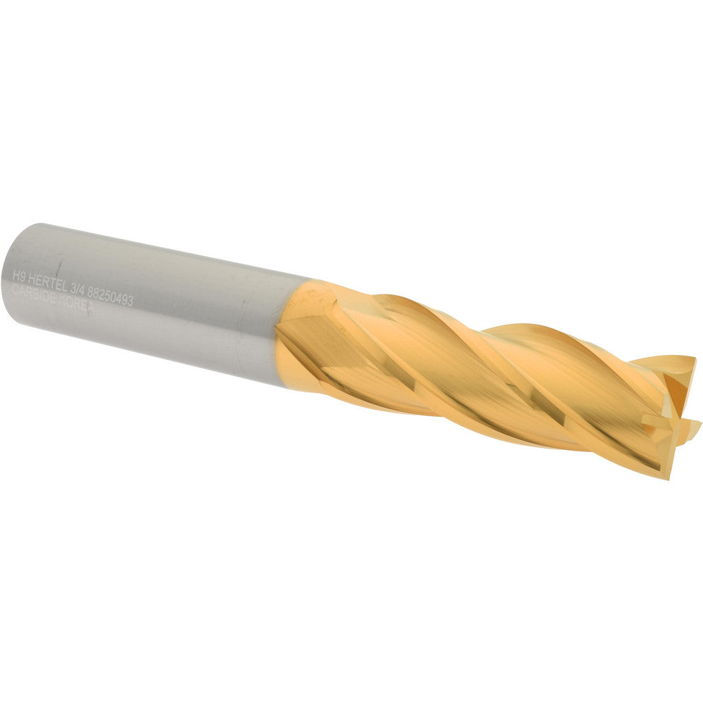 Hertel 88250493 Square End Mill 3/4" Dia, 2-1/4" LOC, 4 Flute, Solid Carbide