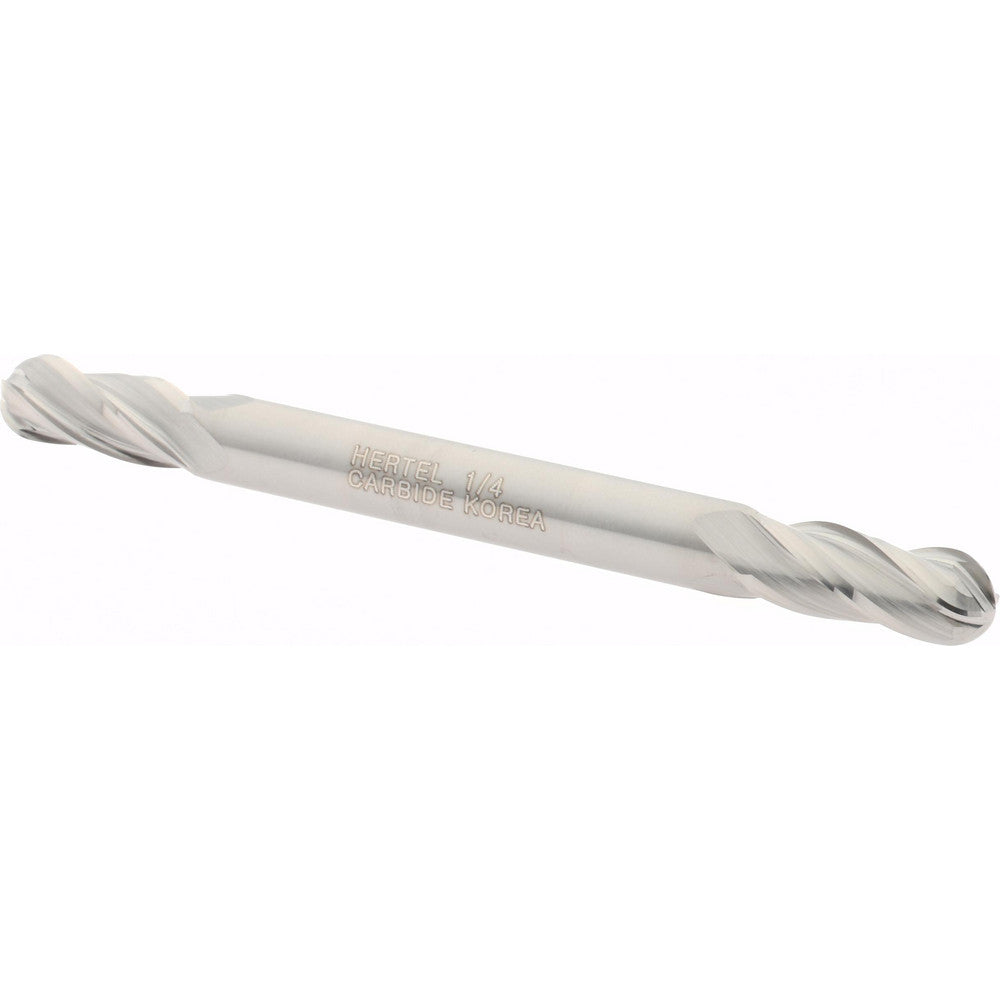 Hertel E599924421 Ball End Mill 1/4" Dia, 5/8" LOC, 4 Flute, Solid Carbide