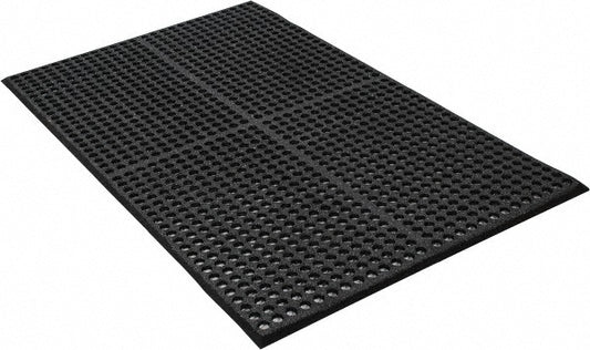 PRO-SAFE 3917609203X5 Anti-Fatigue Mat 5' Long, 3' Wide, 1/2 Thick, CFR Rubber, Beveled Edges, Heavy-Duty