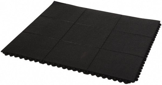 PRO-SAFE 3947809203X3 Anti-Fatigue Modular Tiles Mat Dry & Wet Environment, 36" Long, 36" Wide, 5/8" Thick, Black