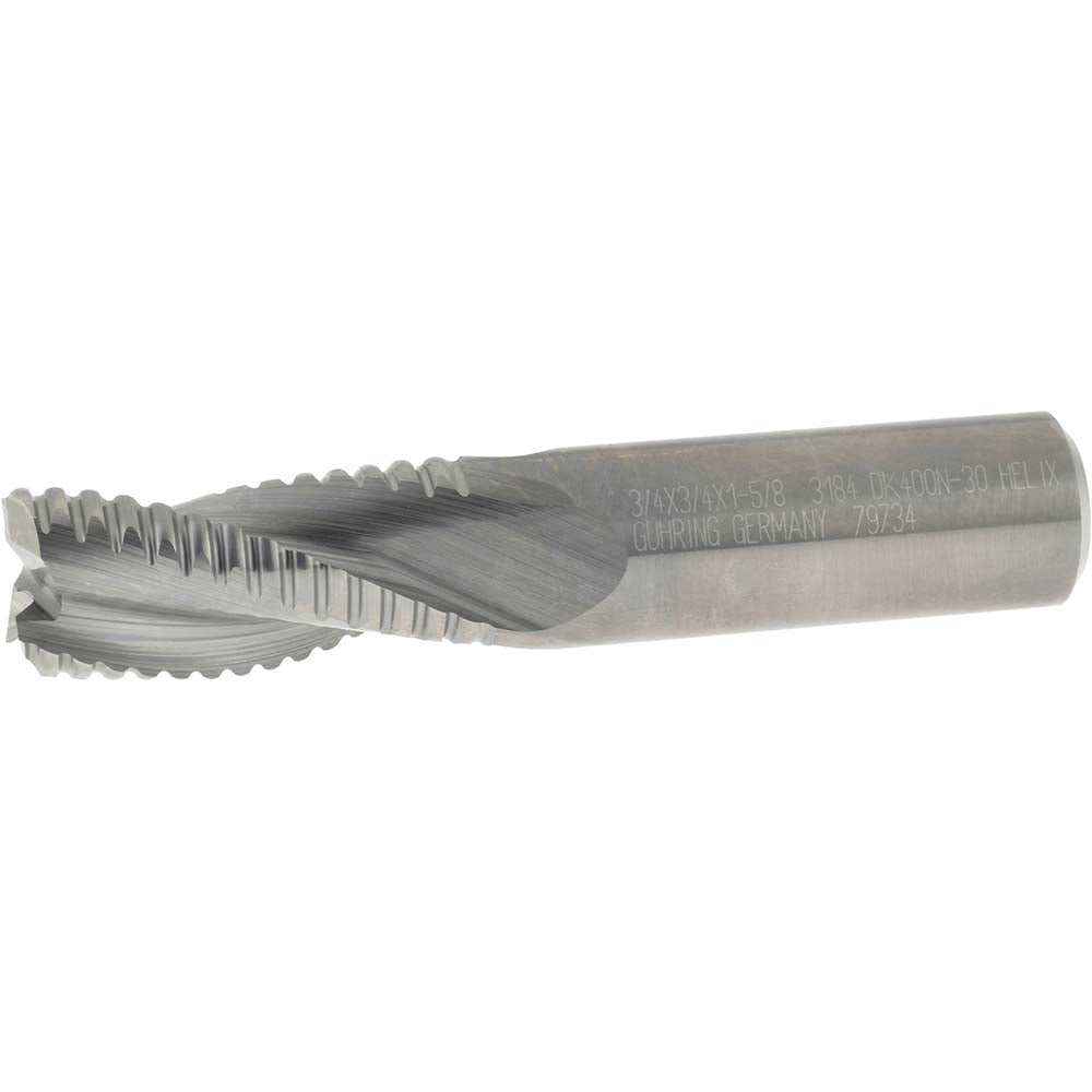 Guhring 9031840190500 Roughing End Mill 3/4" Dia, 3 Flute, Coarse Pitch, Single End, Solid Carbide