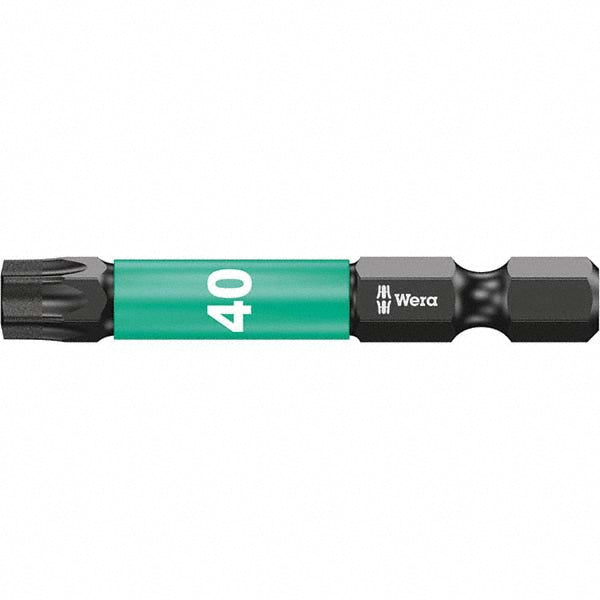 Wera 05057667001 Power Screwdriver Bit T40 Torx, TX40 Speciality Point Size, 1/4" Hex Drive