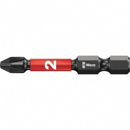Wera 05057656001 Power Screwdriver Bit #2 Phillips, PH2 Speciality Point Size, 1/4" Hex Drive