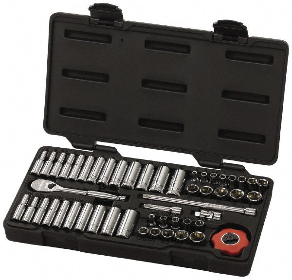 GEARWRENCH 80300 Deep Standard Socket Set 51 Pc, 1/4" Drive, 3/16 to 9/16" Socket