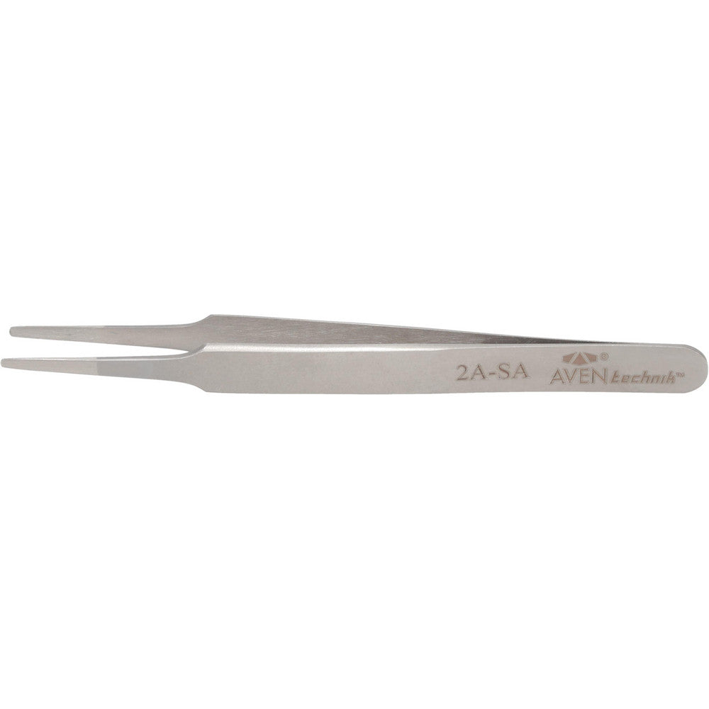 Aven 18049USA Precision Tweezer 2A-SA, Straight Tip, 4-1/2" OAL