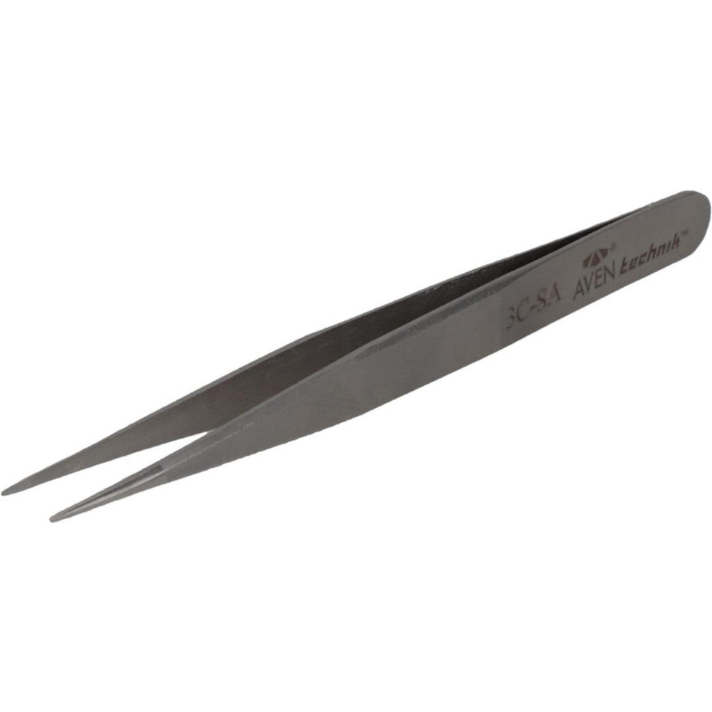 Aven 18056USA Precision Tweezer 3C-SA, Straight Tip, 4-1/4" OAL