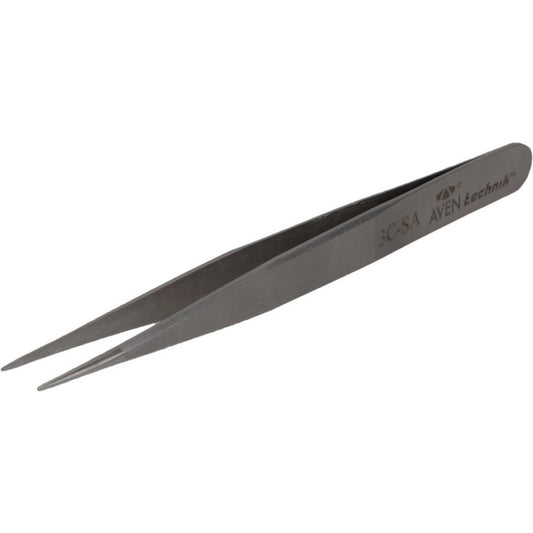 Aven 18056USA Precision Tweezer 3C-SA, Straight Tip, 4-1/4" OAL