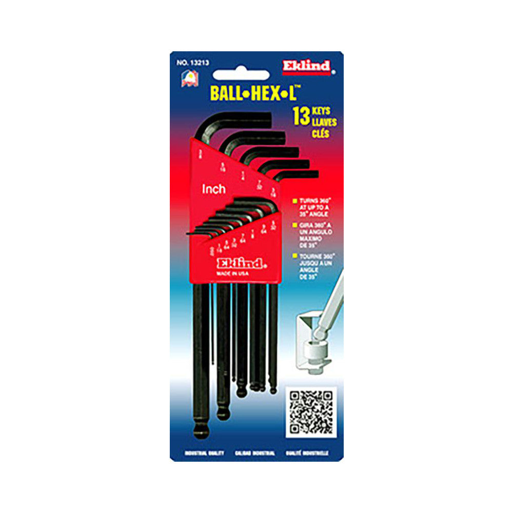 Eklind 13213 13 Piece L-Key Ball End Hex Key Set