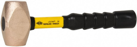 NUPLA 30040 Non-Marring Hammer 4 lb, 1-43/64" Face Dia, Brass Head