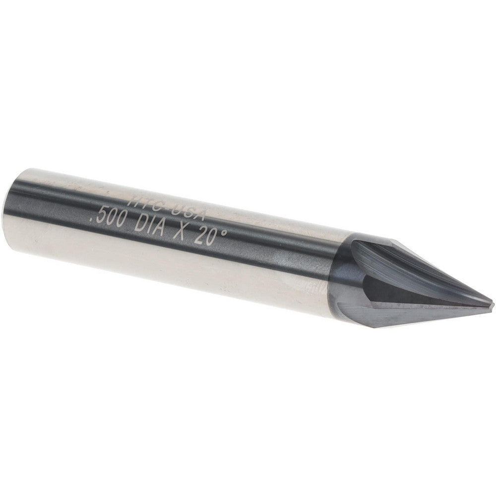 Harvey Tool 18320-C3 Chamfer Mill 1/2" Dia, 1/2" Shank Dia, 40 deg, 4 Flute, Solid Carbide, Single End