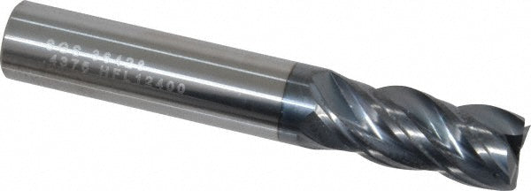 Kyocera SGS Precision Tools 36428 Square End Mill 7/16" Dia, 1" LOC, 4 Flute, Solid Carbide