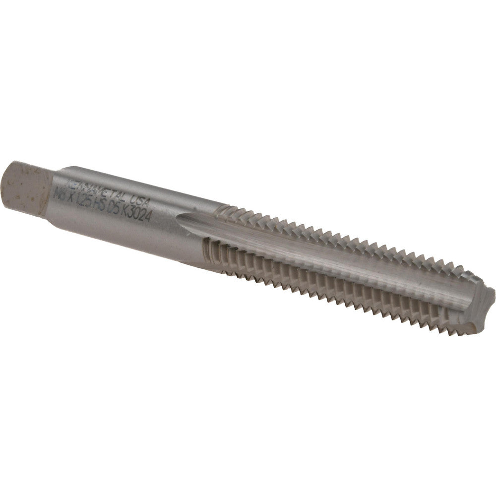 Kennametal 1544097 Straight Flute Tap M8x1.25 Metric Coarse, 4 Flute, Bottoming Chamfer, 6H Class of Fit, High-Speed Steel, Bright/Uncoated Finish