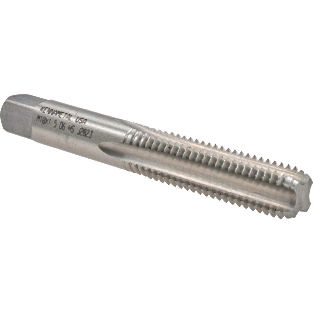 Kennametal 1544108 Straight Flute Tap M10x1.5 Metric Coarse, 4 Flute, Bottoming Chamfer, 6H Class of Fit, High-Speed Steel, Bright/Uncoated Finish