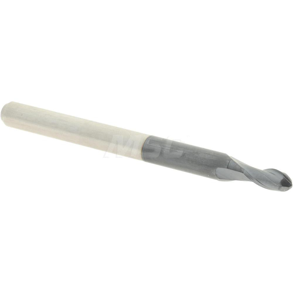 Accupro 88420815 Ball End Mill 0.0938" Dia, 0.1875" LOC, 2 Flute, Solid Carbide