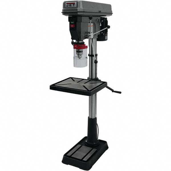 Jet 354170 Floor Drill Press 20" Swing, 1.5 hp, Step Pulley Drive, 115 & 230 V, 1 Phase
