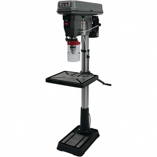Jet 354170 Floor Drill Press 20" Swing, 1.5 hp, Step Pulley Drive, 115 & 230 V, 1 Phase