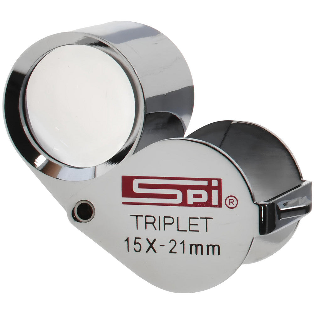 SPI 14-159-8 15x Magnification, 53/64 Inch Lens Diameter, Triplet Lens Loupe