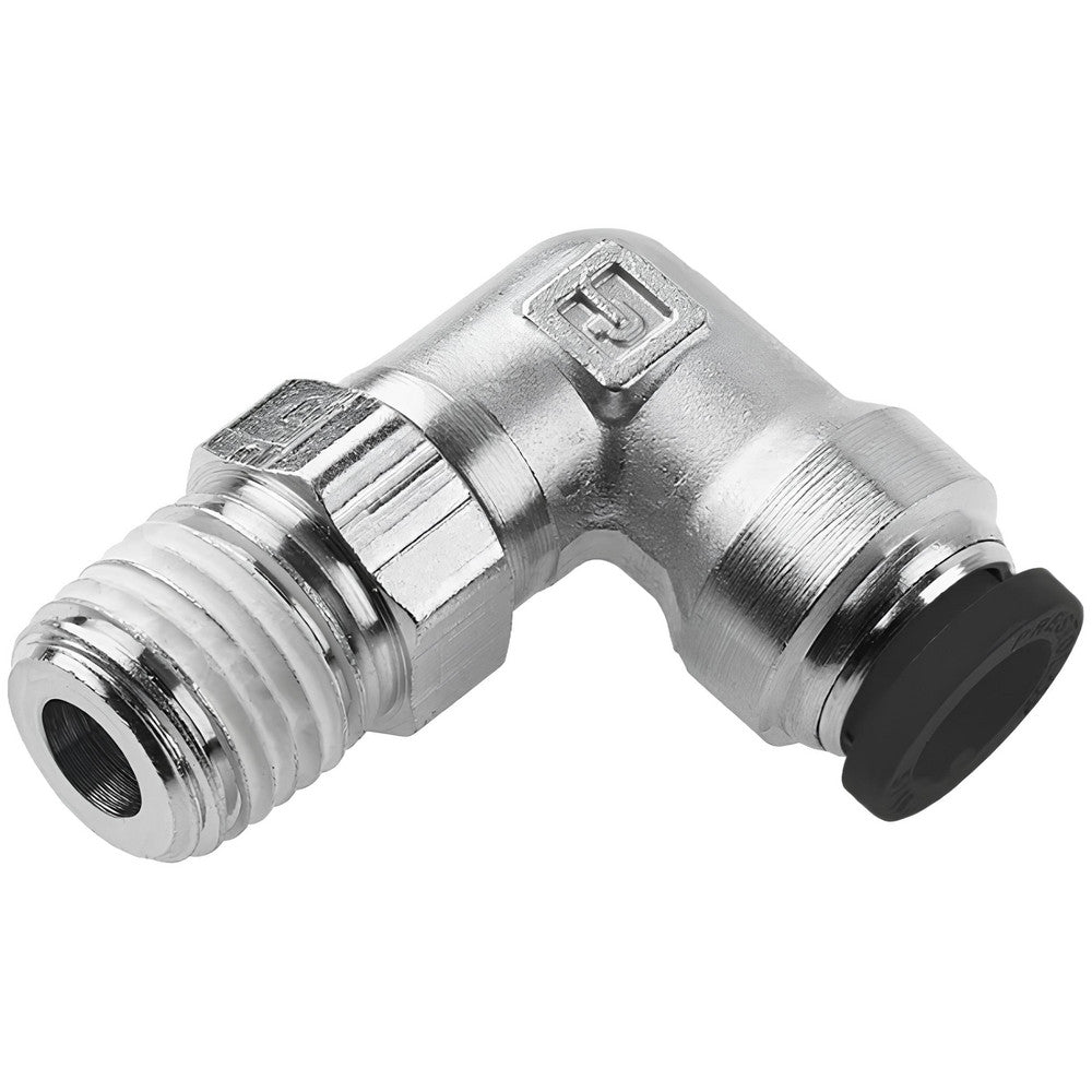 Parker W169PLP-6-4 Push-To-Connect Tube to Male & Tube to Male NPT Tube Fitting 90 &deg Male Elbow, 1/4" Thread, 3/8" OD