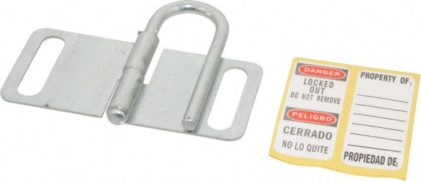 Master Lock 418 Lockout Hasp Fold-Over with Slot Hasp, Single Jaw, 4 Padlocks