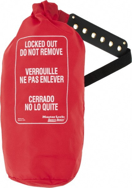 Master Lock 453L Lockout Cinch Bags, Wheel Locks & Lockable Covers Device Type Lockout Cinch Bag  Language English Spanish  Overall Length 17in  Material Nylon  Maximum Number of Padlocks 6  Message Locked out do not remove