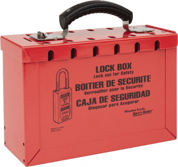 Master Lock 498A 3-3/4" Deep x 9-1/4" Wide x 6" High, Portable Group Lockout Box