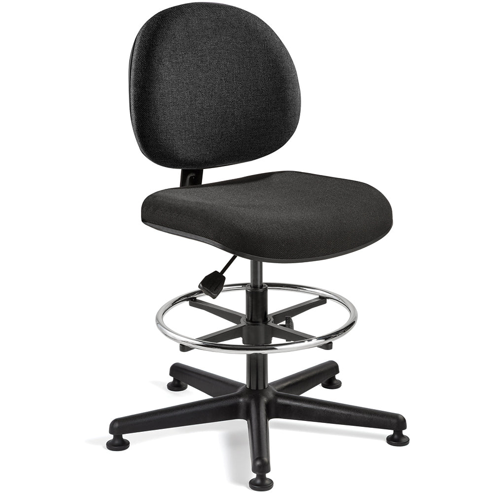 Bevco V4507MG-BLK Swivel Stool Woven Fabric, 18" Seat Width, 18" Seat Depth, Black