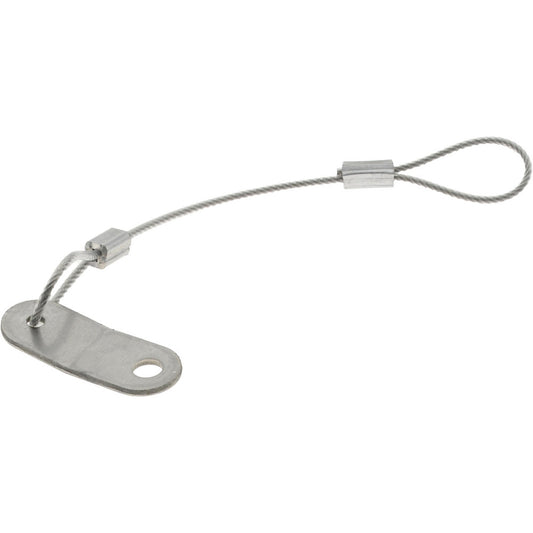 G.L. HUYETT C207-TSS10466NT 6" Long, Stainless Steel Cable Loop & Tab with Hole End, Quick Release Pin Lanyard