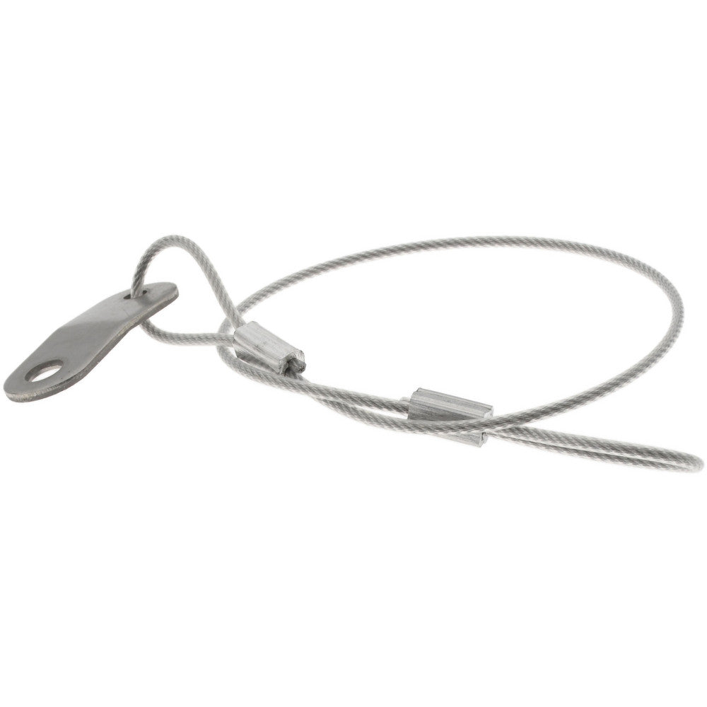 G.L. HUYETT C207-TSS14612NT 12" Long, Stainless Steel Cable Loop & Tab with Hole End, Quick Release Pin Lanyard