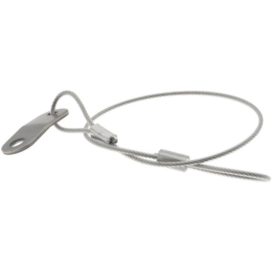 G.L. HUYETT C207-TSS14612NT 12" Long, Stainless Steel Cable Loop & Tab with Hole End, Quick Release Pin Lanyard