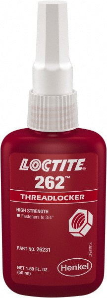 Loctite 135374 Threadlocker Red, Liquid, 50 mL, Bottle