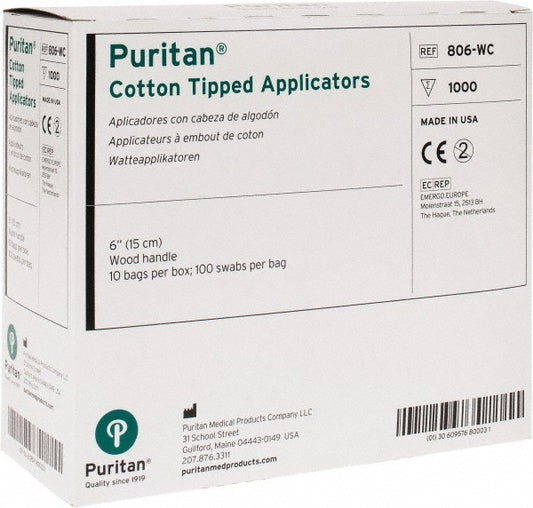 Puritan 04025797 Soldering Accessories Tip Type Round  Type Standard Cotton Tip Swab  Number of Tips 1  Tip Material Cotton  Head Width 0.1880in  Tip Length (mm) 15.87