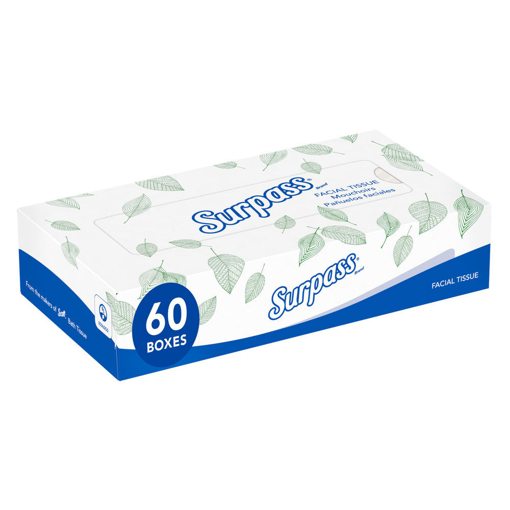 Surpass 21390 Surpass® Facial Tissue (21390), 2-Ply, White, Ecologo, Flat Facial Tissue Boxes for Business
